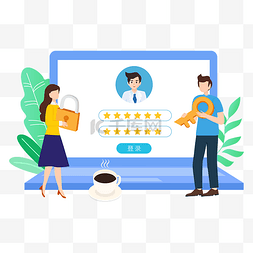 pc后台登录图片_登录人物电脑界面矢量图