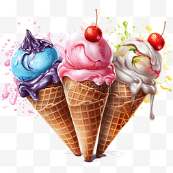 夏天冰淇凌卡通甜点
