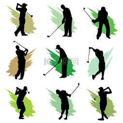 高尔夫卡通图片_高尔夫的轮廓设计