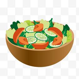 蔬菜沙拉矢量漂浮素材