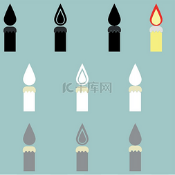 candle图片_Candle different color it is icon.. 蜡烛不