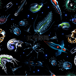 抽象图案图片_由发光灯和海洋浮游生物发光图像