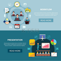 业务流程图片_商业展示展示横幅一组两个业务流