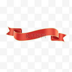 电商素材红色红色图片_电商促销红色丝带标题框微立体微