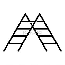 爬楼梯图标图片_阶梯图标黑色矢量插图平面样式简