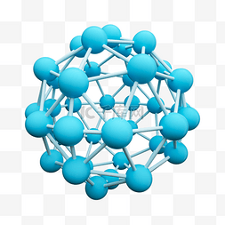 蓝色生物细胞图片_3d立体蓝色圆形球体生物科技分子