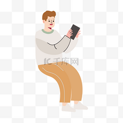 男生手机白色卡通人物图片