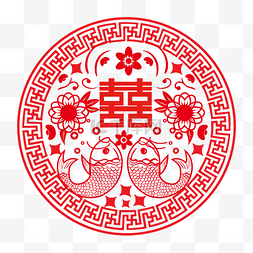 结婚图片_中国风囍字剪纸窗花