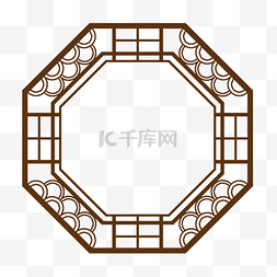 镂空烟气图片_中国古风雕花门窗多边形边框中式