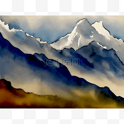 高原雪山图片_白云下的山脉