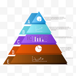 金字塔分层数据图表商务风格彩色
