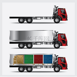 商业货运图片_货运卡车运输孤立矢量图