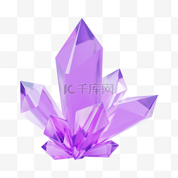 人造水晶图片_3DC4D立体紫色水晶