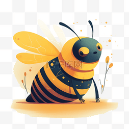 平面插画设计办公免扣素材蜜蜂