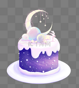 唯美治愈宇宙星球月亮蛋糕