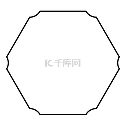 六边形横幅六边形六圆角空白实物