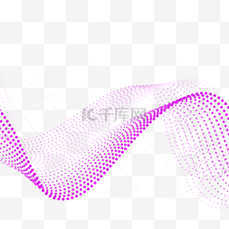 粒子科技感背景图片_紫色粒子波动纹路光效抽象量子