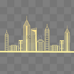 金色剪纸城市建筑群