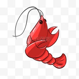 卡通可爱红色小夹子龙虾
