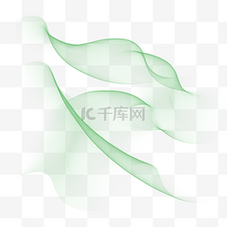半透明丝带绿色古典飘带