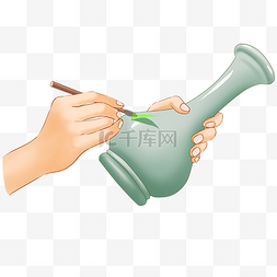 中国非遗文化瓷器作画