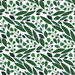 时尚纹理图形图片_叶子无缝图案的矢量插图绿色树叶