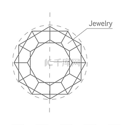 独立珠宝制作草图宝石白色隔离的