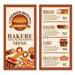 面包排版图片_面包店菜单设计。