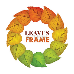 包装设计图片_秋天的树叶矢量框架。