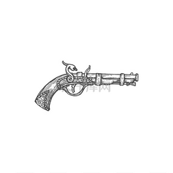 猎枪图片_中世纪火器古董猎枪隔离式火锁步
