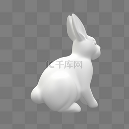 中秋小兔子图片_C4D中秋小兔子动物立体模型