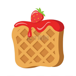 卡通华夫饼干图片_亲爱的比利时华夫饼干配红草莓奶