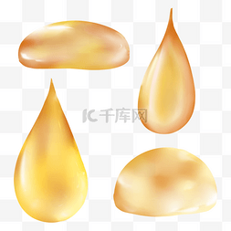 金色写实的液体果汁水滴滴落