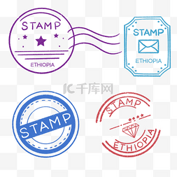 邮票老式插图邮戳
