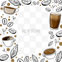 咖啡菜单模板图片_咖啡豆卡布奇诺树叶褐色