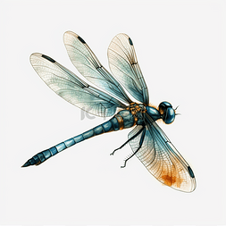 昆虫手绘图片_夏天昆虫蜻蜓动物