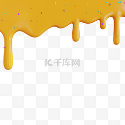 甜品黄色图片_3DC4D立体黄色糖浆