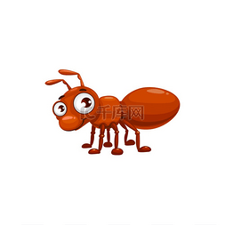 有趣的图片_卡通蚂蚁矢量图标，有趣的昆虫，