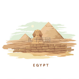 埃及狮身人面像，吉萨金字塔彩色