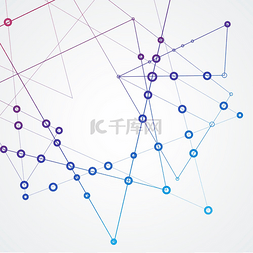 客服连线图片_矢量连接点和线，具有抽象背景的