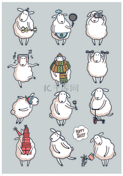 卡通2015图片_有趣可爱的绵羊