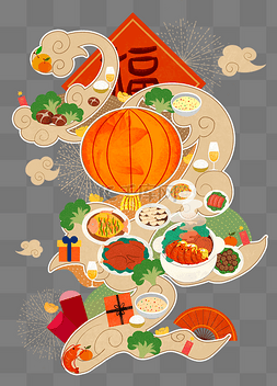 春节美食图片_2022新年年夜饭家庭聚餐美味食物