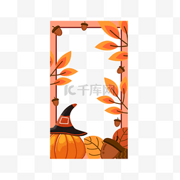 美国感恩节图片_感恩节instagram故事边框橙色