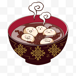 食物黑色背景图片_新年日本红豆沙关西食物卡通风格