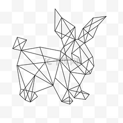 几何线条艺术动物小兔子