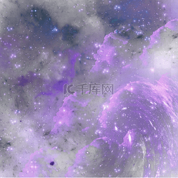 紫色银河星系的夜空