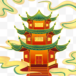 中国古代宫廷风图片_国潮风古代唐代建筑宫殿长安唐朝