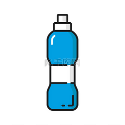 卡通矢量自行车图片_带有隔水运动烧瓶外形图标的塑料