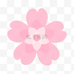 手绘樱花图片_平面卡通手绘粉色樱花