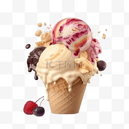 冰淇淋手绘图片_卡通手绘冷饮冰淇淋